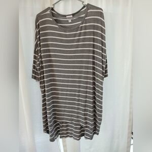 Lularoe 2XL High-low Gray Striped Women's Tunic